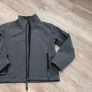 Roper Girls Grey/Black Polyester Softshell Jacket Fleece Lined